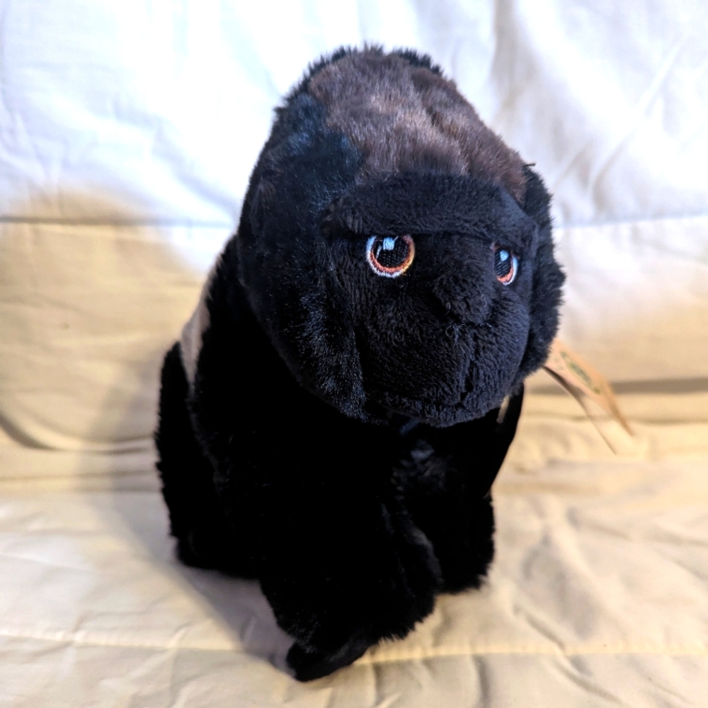🔵 2 /$10Aurora Eco Nation Silver Back Gorilla Plush Stuffed Animal BNWT